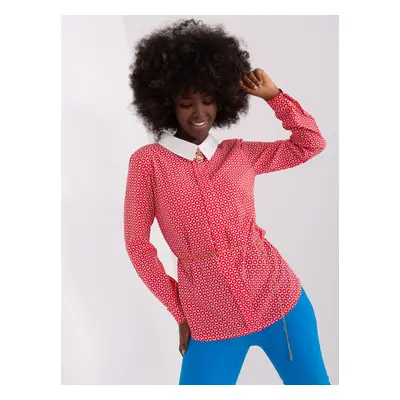 Kaelyn Red and White Collar Blouse