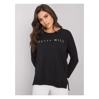 RUE PARIS Black blouse with inscription