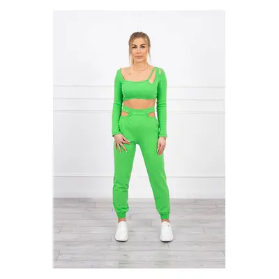 Complete with top blouse green neon