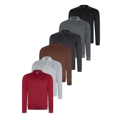 SET OF SIX V4007 DEWBERRY MEN'S SWEATSHIRT-BLACK-NAVY-ANTHRACITE-GREY-BURGUNDY-BROWN