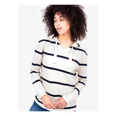 Blue and White Ladies Striped Hoodie Brakeburn - Women