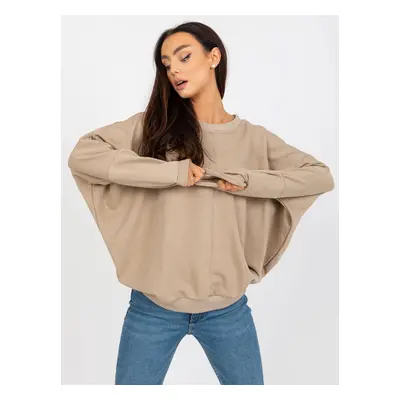 Dark beige basic sweatshirt without hood RUE PARIS