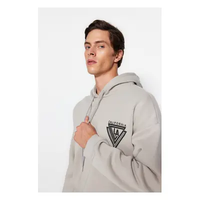 Trendyol Grey Oversize/Wide Cut Printed Sweatshirt