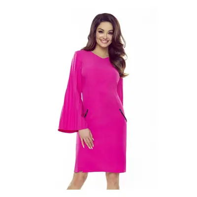 Dress with gathered sleeves and pockets Bergamo - fuchsia