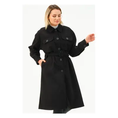 Z6777 DEWBERRY WOMEN'S COAT-BLACK