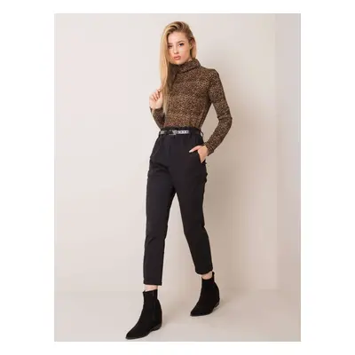 Black high-waisted trousers