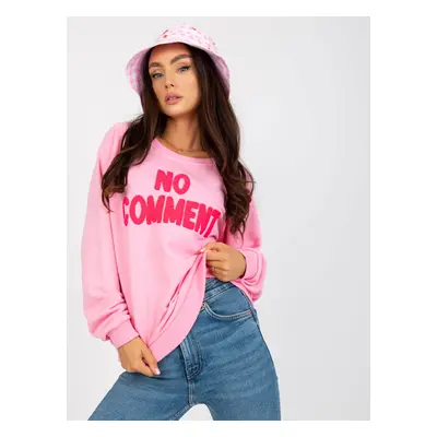 Pink sweatshirt without hood with RUE PARIS patches