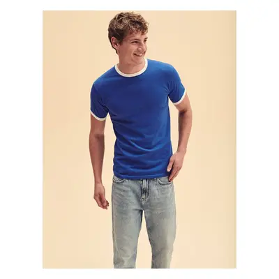 Ringer Fruit of the Loom Blue T-shirt