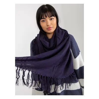 Lady's purple smooth scarf with fringe