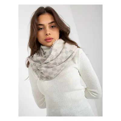 Ecru-gray women's scarf with wool