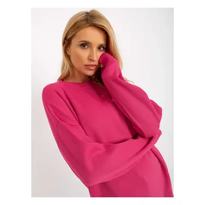 Fuchsia Women's Oversize Sweater with Long Sleeves