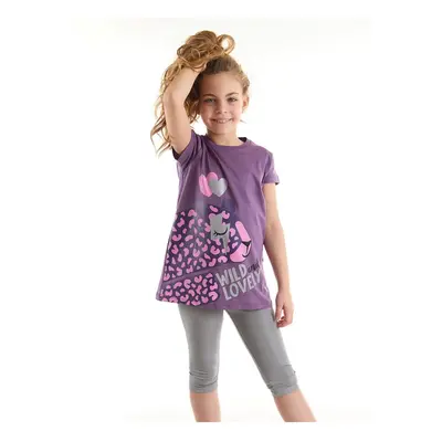 mshb&g Leopard Girls Purple Tunic Leggings Suit