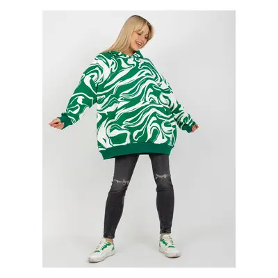 Green-white oversized sweatshirt with print