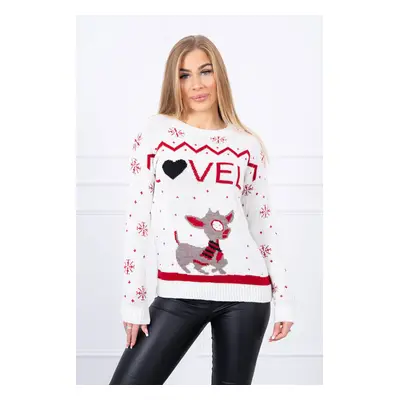 Christmas sweater with ecru inscription