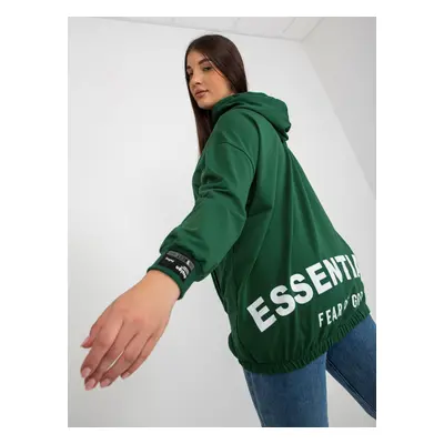 Dark green zipper sweatshirt plus sizes