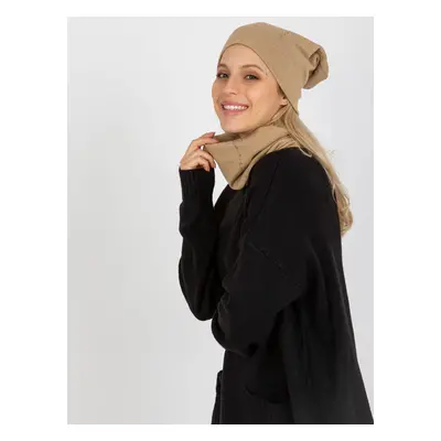 Women's camel winter set with inscription