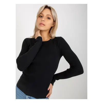 Black women's classic sweater with viscose