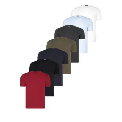 SET OF SEVEN T8569 DEWBERRY BICYCLE COLLAR T-SHIRT-BLACK-WHITE-NAVY-ANTHRACITE-BLUE-KHAKI-BURGUN