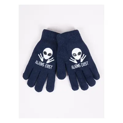 Yoclub Kids's Gloves RED-0201C-AA5A-002 Navy Blue