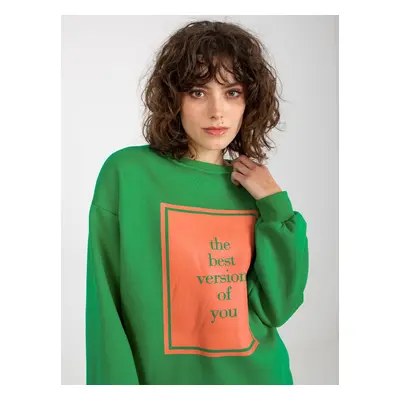 Green oversize sweatshirt with print