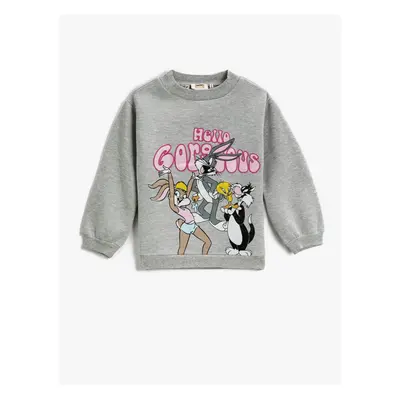 Koton Looney Tunes Printed Sweatshirt Licensed Half Turtleneck Long Sleeve