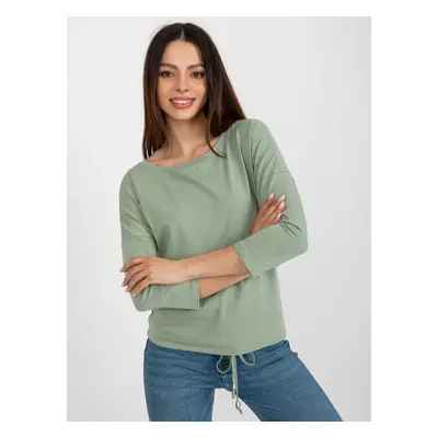 Pistachio blouse with 3/4 sleeves BASIC FEELING