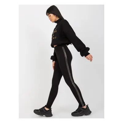 Black Women's Casual Leggings with App