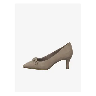 Beige leather pumps with heels Tamaris - Women