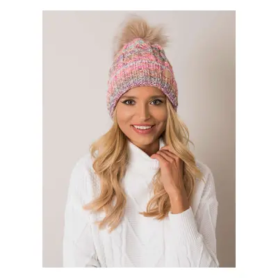 Colorful women's hat with pompom RUE PARIS