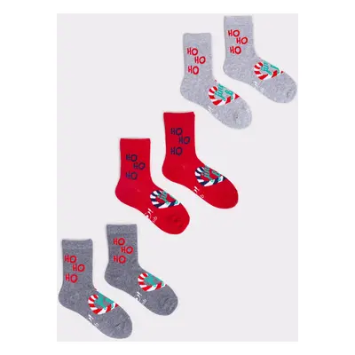 Yoclub Kids's Christmas Socks 3-Pack SKA-X046U-AA00