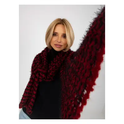 Black and red women's knitted scarf