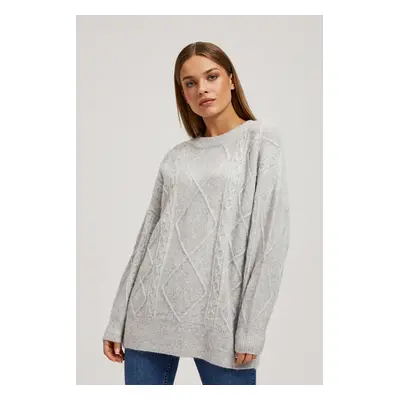 Sweater with decorative fabric