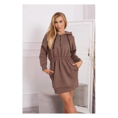 Insulated dress with mocca hood