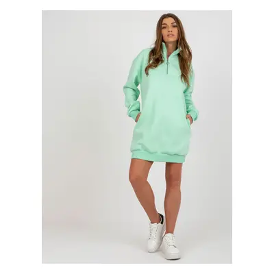 Mint basic sweatshirt dress with pockets