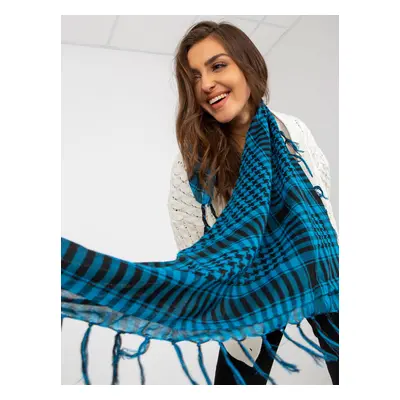 Blue and black checkered scarf