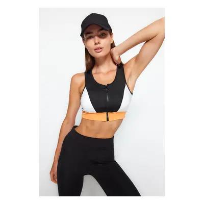 Trendyol Multicolor Color Block Support/Shape Zipper Knitted Sports Bra