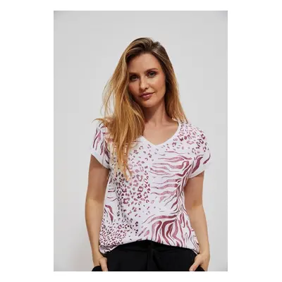 Cotton blouse with glossy print