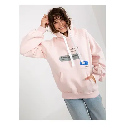 Light pink sweatshirt with oversize print