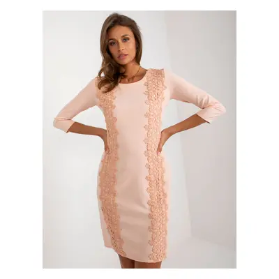 Peach pencil cocktail dress