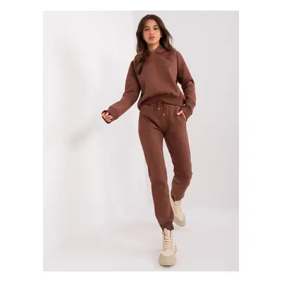 Dark brown basic tracksuit with trousers