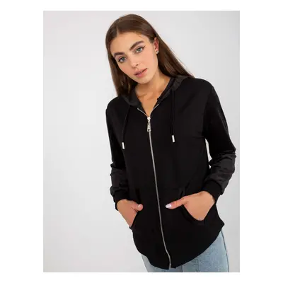 Women's black zippered hoodie