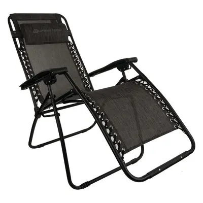 Folding camping chair-lounger ALPINE PRO SITE dk.true gray