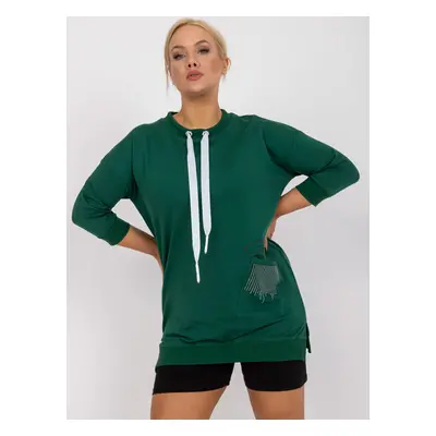 Dark green sweatshirt tunic plus size casual Sylviane