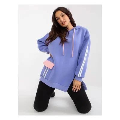 Light purple warm hoodie with stripes