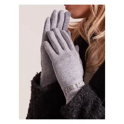 Women's gloves with gray buckle