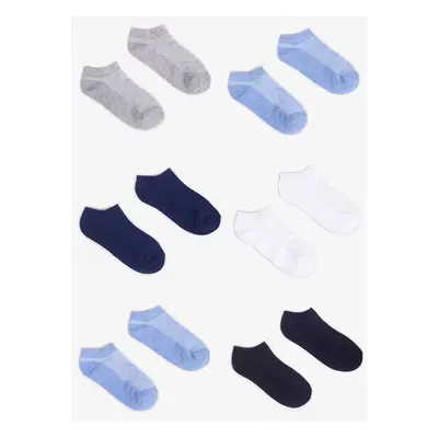 Yoclub Kids's Boys' Ankle Thin Cotton Socks Basic Plain Colours 6-Pack SKS-0027C-0000-003