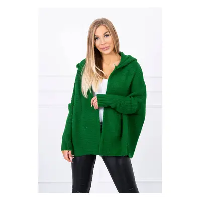 Sweater with hood and green bat sleeves