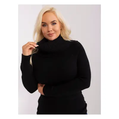 Black women's plus size sweater with viscose