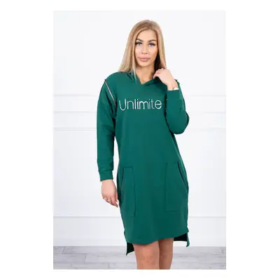 Dress with inscription unlimited green