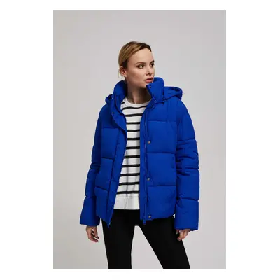 Short quilted jacket with hood